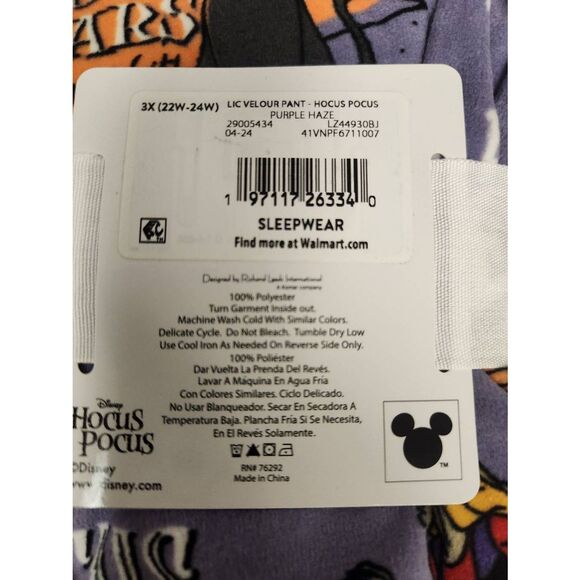 Nwt Disney Hocus Pocus Womens Lounge Pajama Sleep Pant With Pockets 3X - Picture 5 of 6